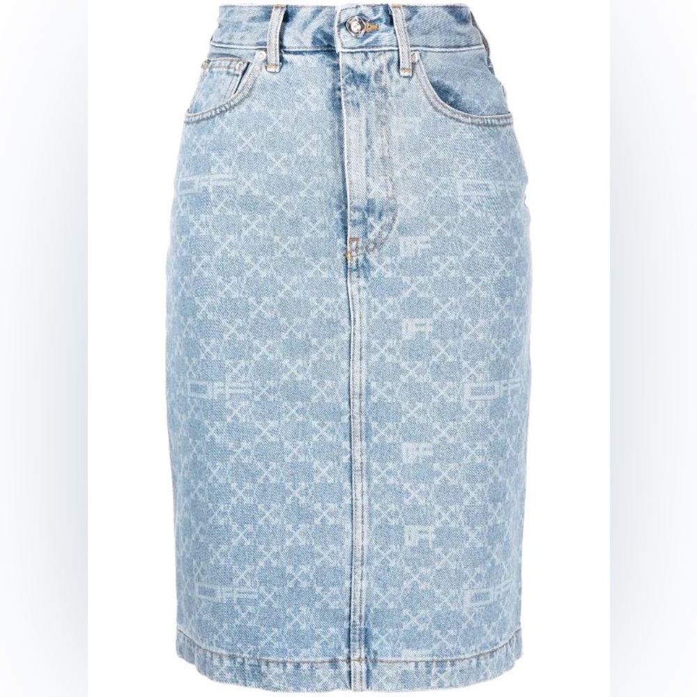 Off-White
bleach logo denim skirt